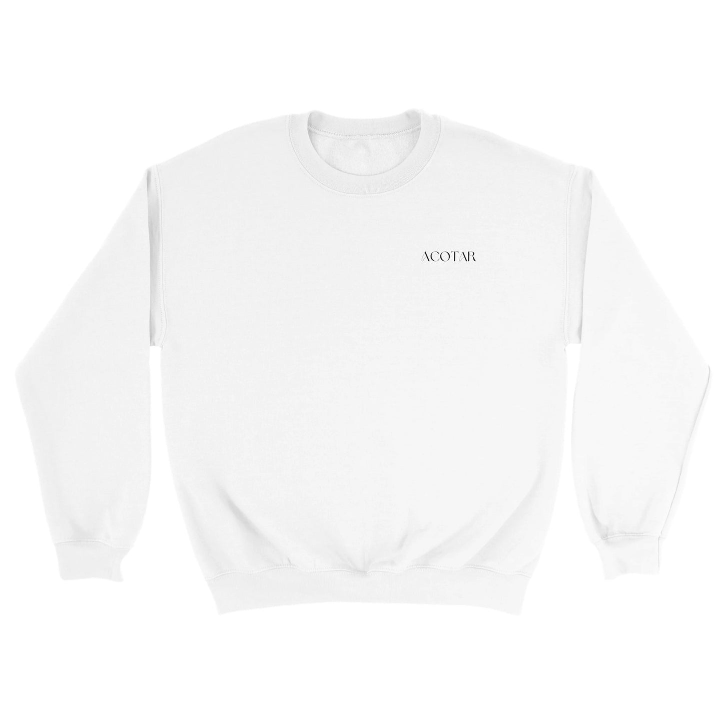 ACOTAR Feyre&#39;s Tattoo Sweatshirt, Front print Back Side Jumper, Bookish BOOKTOK Sweater, Rhysand, Velaris, Night Court Unisex White Crewneck