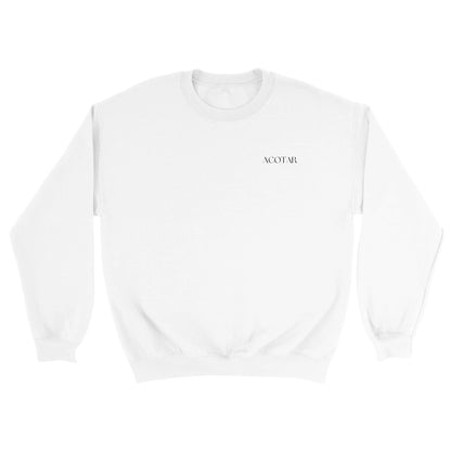 ACOTAR Feyre&#39;s Tattoo Sweatshirt, Front print Back Side Jumper, Bookish BOOKTOK Sweater, Rhysand, Velaris, Night Court Unisex White Crewneck