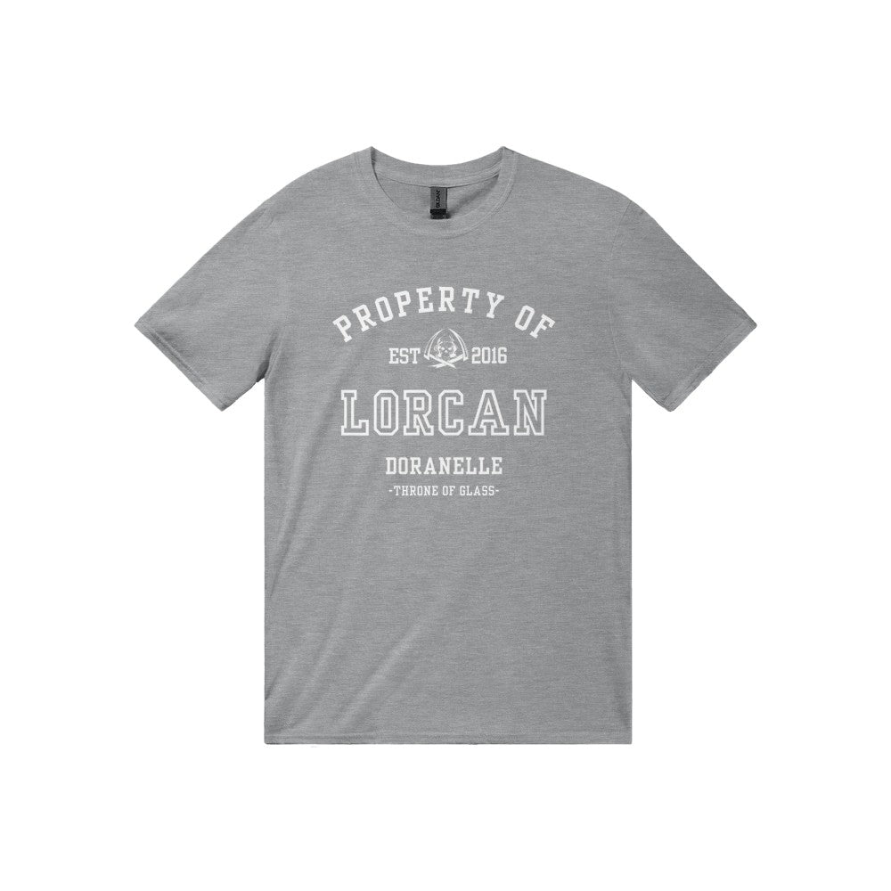 Throne of Glass Property Of Lorcan Collegiate T-shirt Maasiverse Merch Classic Unisex Crewneck Tshirt