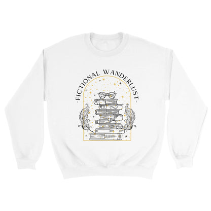 Bookish Fictional Wanderlust Booktok Jumper Gift Book Lover Bookworm ACOTAR White Classic Unisex Crewneck Sweatshirt