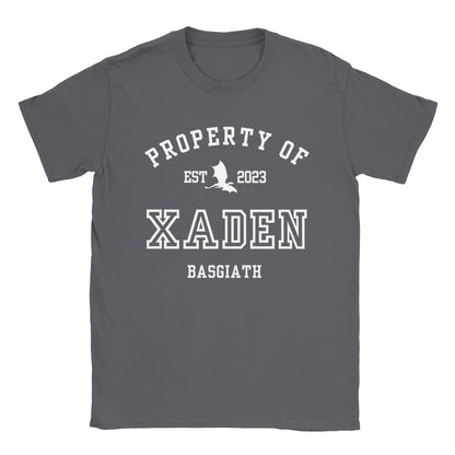 Fourth Wing Xaden Riorson Property Of Collegiate Tshirt Basgiath War College Merch Classic Unisex Crewneck T-shirt