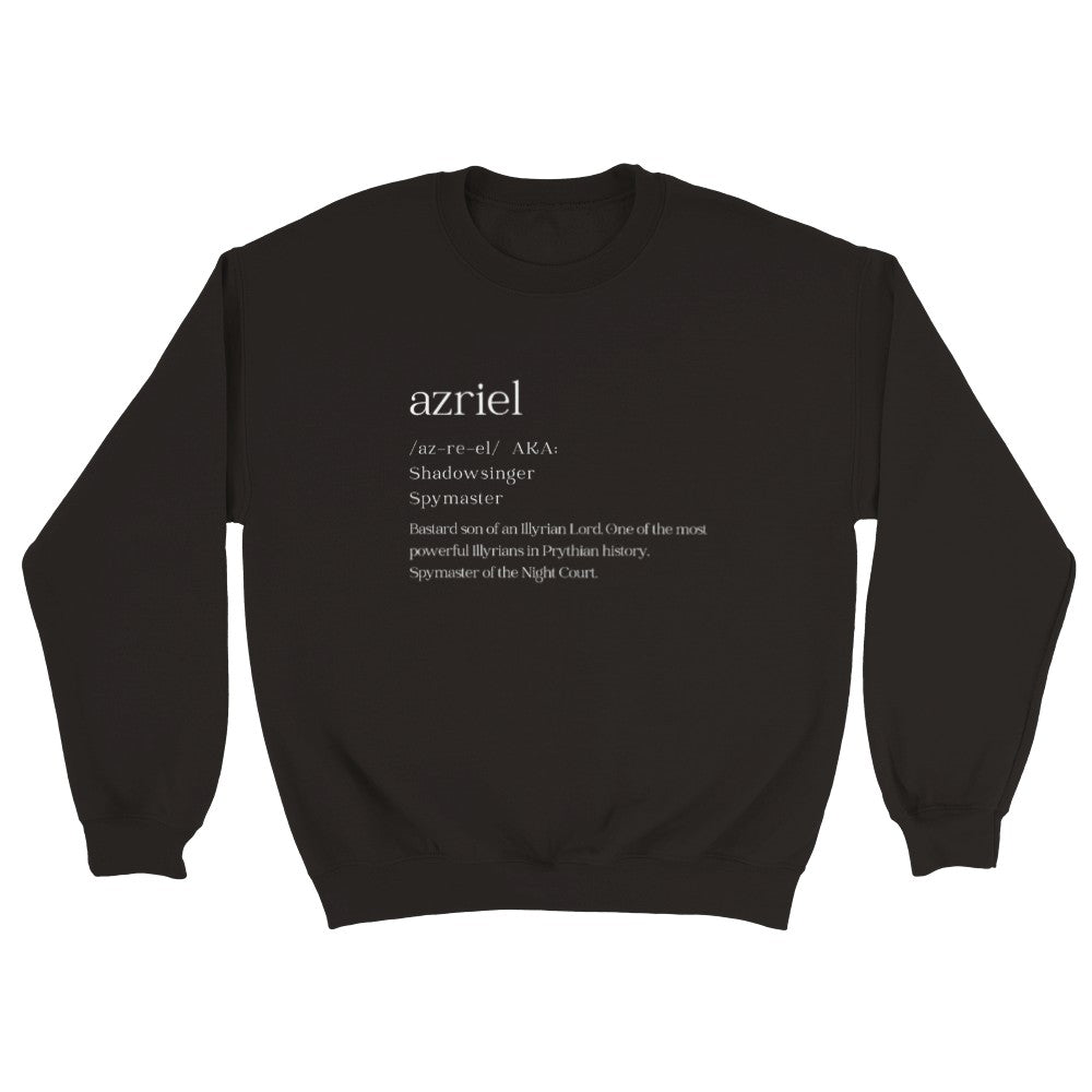 ACOTAR Azriel Dictionary Shawdowsinger Night Court Black Sweatshirt Bookish Booktok Merch Velaris Unisex Oversized Crewneck Jumper