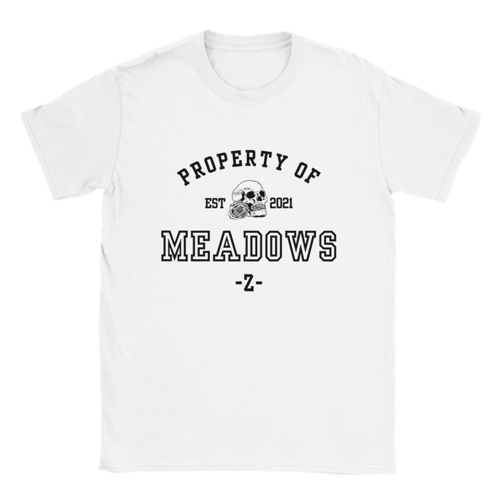 Haunting Adeline Property Of Zade Meadows Collegiate White T-shirt Cat and Mouse HD Carlton Merch Classic Unisex Crewneck Tshirt