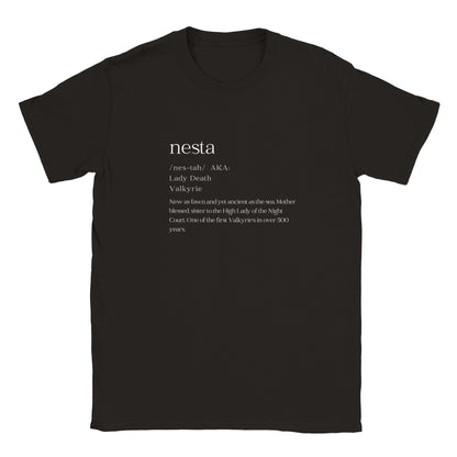 ACOTAR Nesta Dictionary Valkyrie Night Court Black T-shirt Bookish Booktok Merch Velaris Unisex Oversized Crewneck Tee