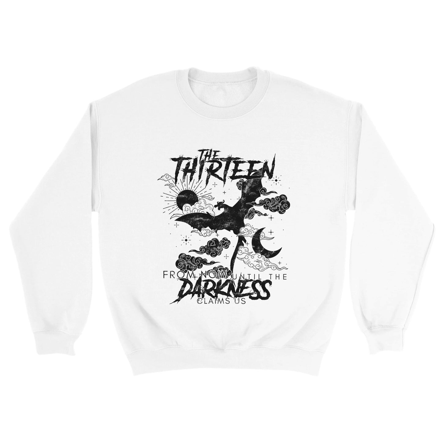 TOG The Thirteen - From Now Until The Darkness Claims Us - Manon Blackbeak Iron Teeth Clan SJM Licensed White Classic Unisex Crewneck Sweatshirt