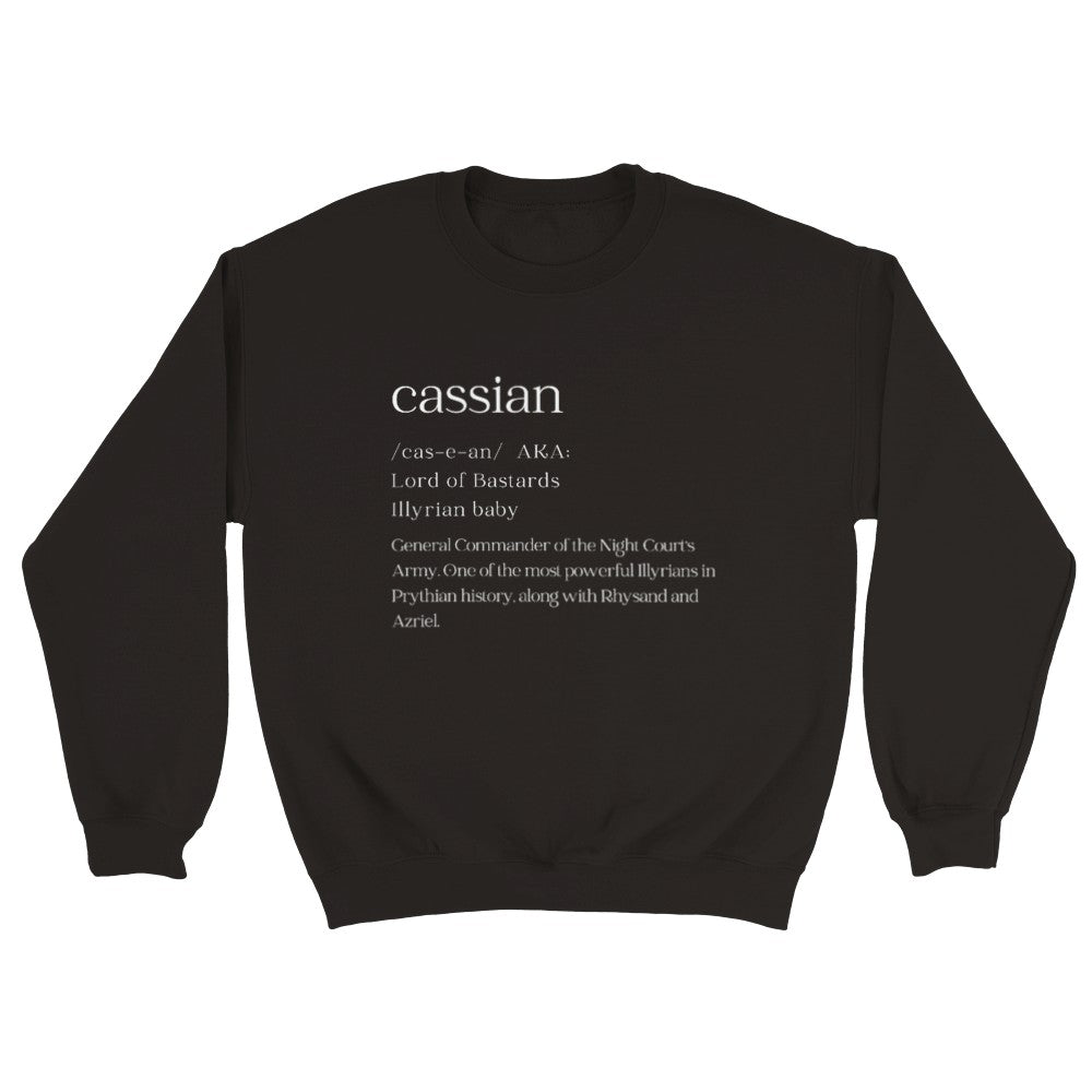 ACOTAR Cassian Dictionary Illyrian Warrior of the Night Court Black Jumper Bookish Booktok Merch Velaris Classic Unisex Crewneck Sweatshirt