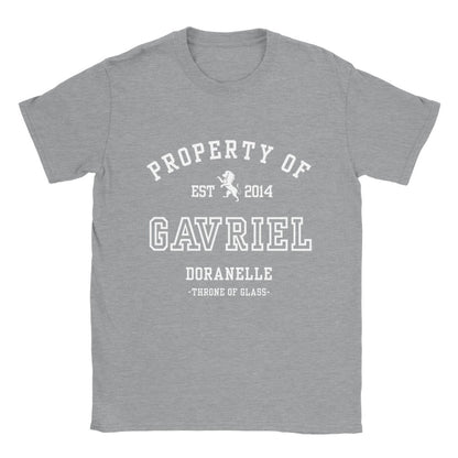 Throne of Glass Property Of Gavriel Collegiate T-shirt Maasiverse Merch Classic Unisex Crewneck Tshirt