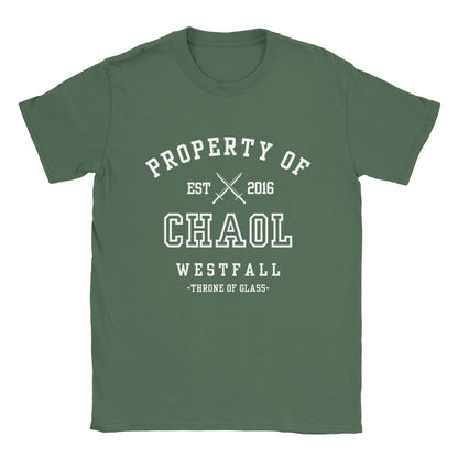 Throne of Glass Property Of Chaol Westfall Collegiate T-shirt Maasiverse Merch Classic Unisex Crewneck Tshirt