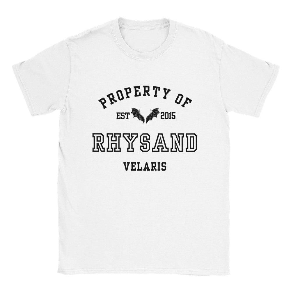 ACOTAR Rhysand Property Of the High Lord of the Night Court White T-shirt Maasiverse Merch Classic Unisex Velaris Crewneck Tshirt