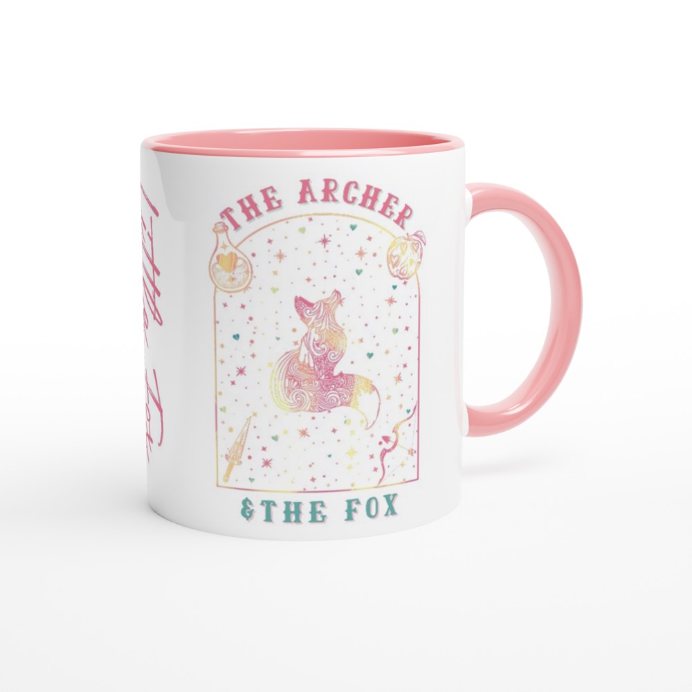 The Ballad of the Archer and the Fox Once Upon a Broken Heart Evangeline Fox Jacks Prince of Hearts Pink & White 11oz Ceramic Mug