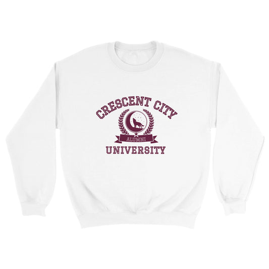 Crescent City University White Sweatshirt HOSAB HOEAB SJM Licensed Ruhn Danika Bryce Hunt Bookish Booktok acotar Unisex Crewneck Jumper