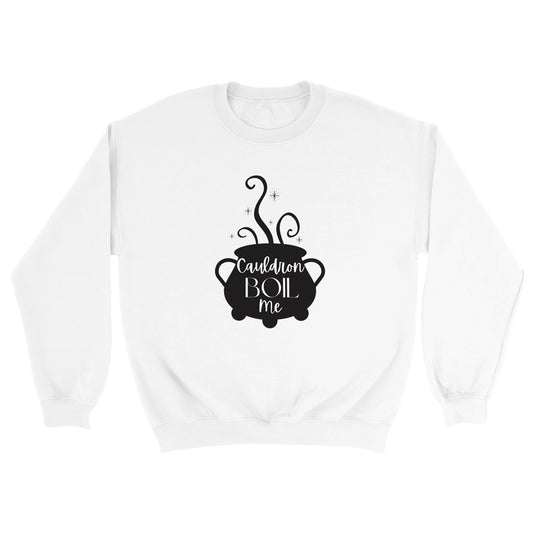 ACOTAR Feyre Cauldron Boil Me Sweatshirt Jumper, SJM Licensed Bookish BOOKTOK Sweater, Rhysand, Velaris, Night Court Unisex White Crewneck