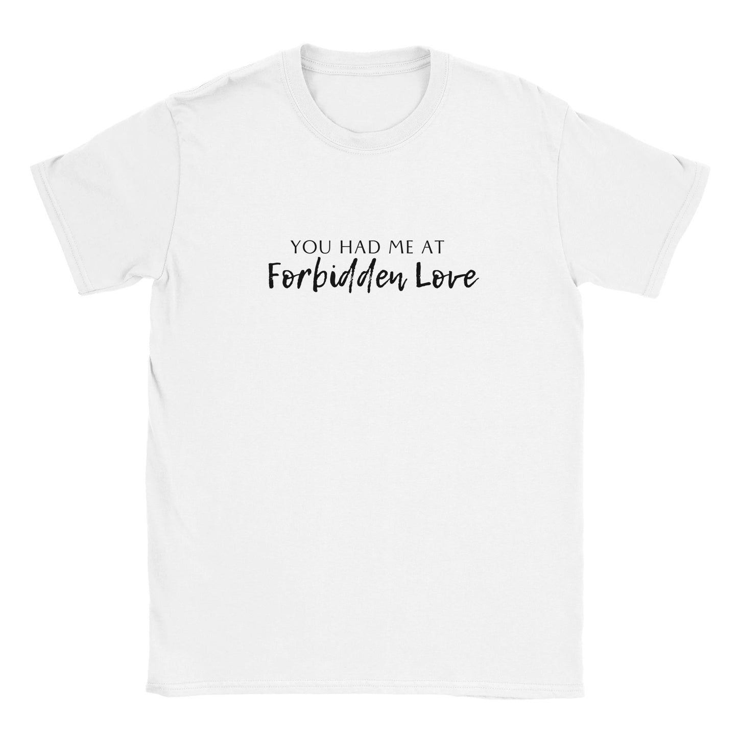 Bookish Trope Forbidden Love Avid Reader Book Lover Gift Romance Fantasy Reader White Unisex Oversized Crewneck T-shirt