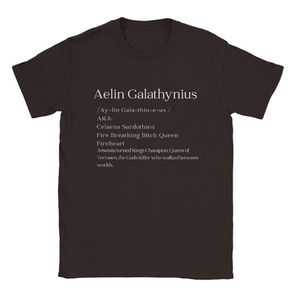 TOG Aelin Galathynius Dictionary Queen of Terrasen Adarlans Assassin Celaena Sardothien Throne Of Glass SJM Merch Unisex Crewneck T-shirt