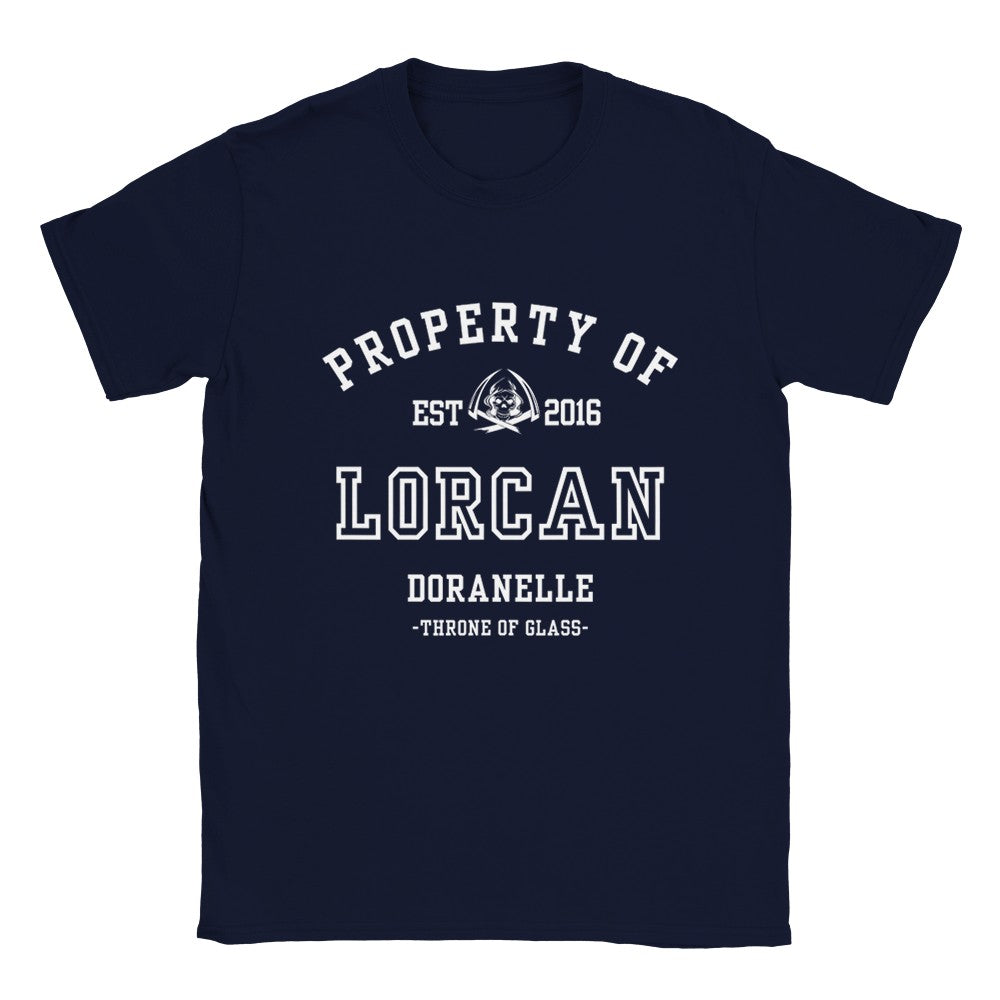 Throne of Glass Property Of Lorcan Collegiate T-shirt Maasiverse Merch Classic Unisex Crewneck Tshirt