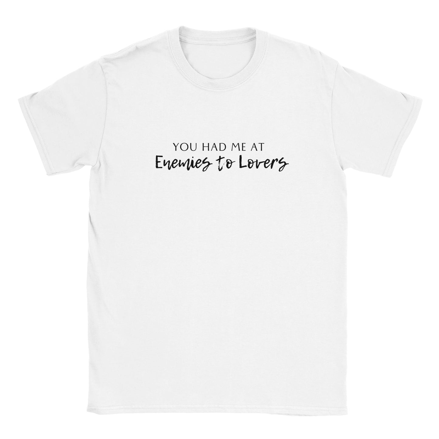 Bookish Trope Enemies to Lovers Avid Reader Book Lover Gift Romance Fantasy Reader White Unisex Oversized Crewneck T-shirt