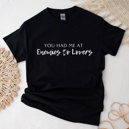 Bookish Trope Enemies to Lovers Avid Reader Book Lover Gift Romance Fantasy Reader Black Unisex Oversized Crewneck T-shirt