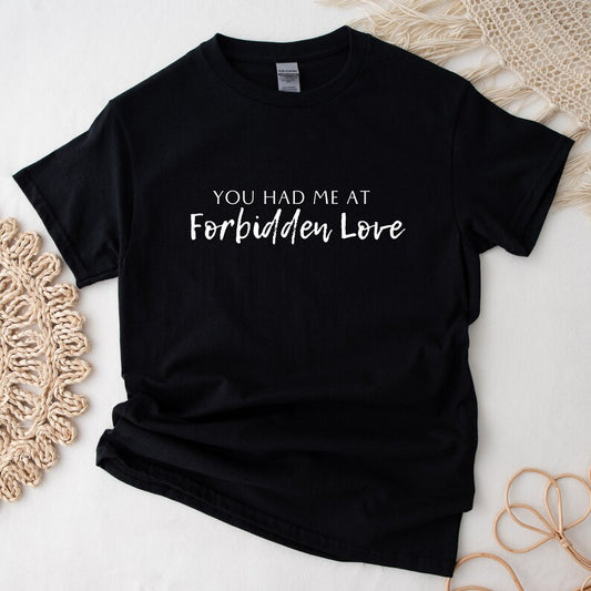 Bookish Trope Forbidden Love Avid Reader Book Lover Gift Romance Fantasy Reader Black Unisex Oversized Crewneck T-shirt