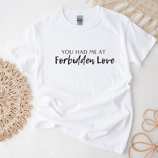 Bookish Trope Forbidden Love Avid Reader Book Lover Gift Romance Fantasy Reader White Unisex Oversized Crewneck T-shirt
