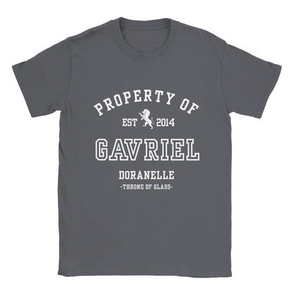 Throne of Glass Property Of Gavriel Collegiate T-shirt Maasiverse Merch Classic Unisex Crewneck Tshirt