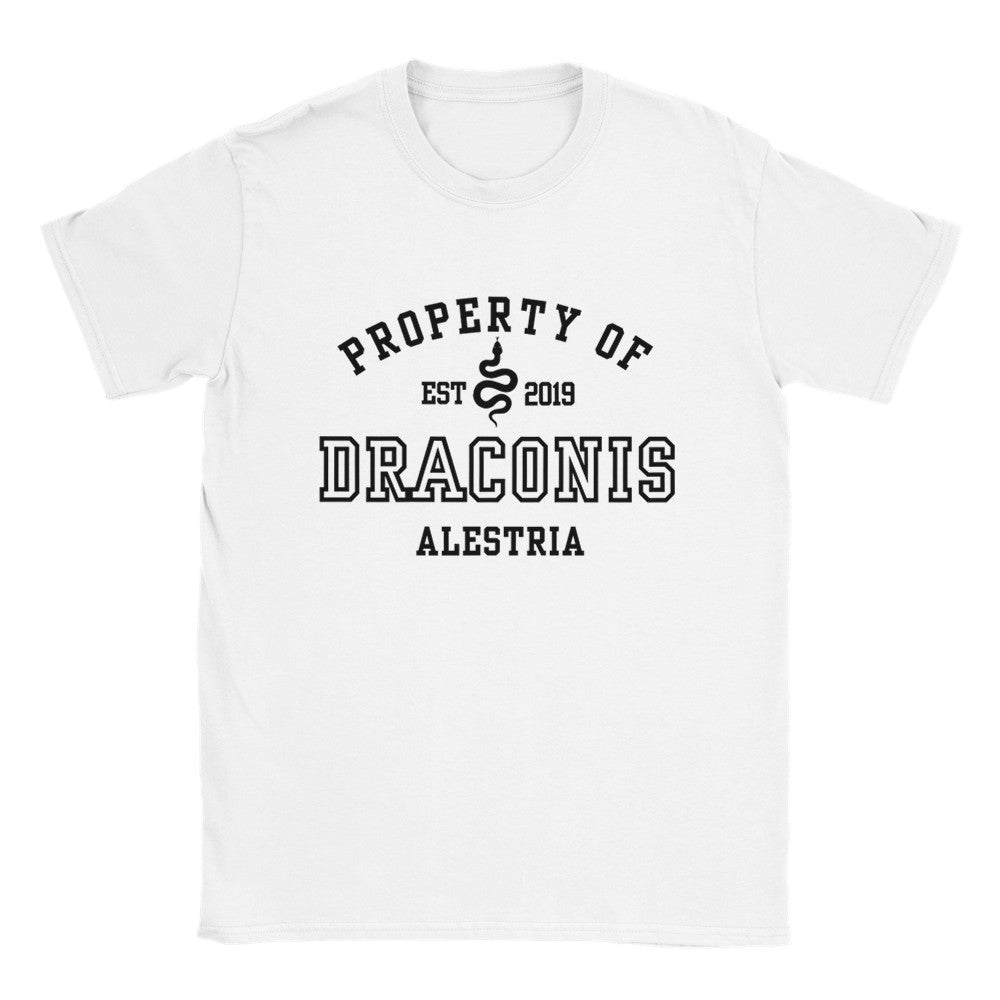 Ruthless Boys Property Of Ryder Draconis Collegiate White T-shirt Zodiac Academy Merch Classic Unisex Crewneck Tshirt