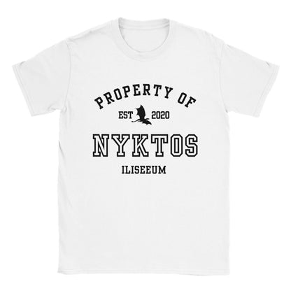 A Shadow In The Ember Property Of Nyktos Collegiate Tshirt Iliseeum JLA ASITE ALITF Merch Classic Unisex Crewneck White T-shirt