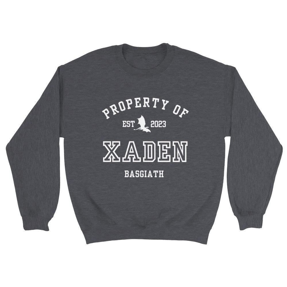 Fourth Wing Xaden Riorson Property Of Collegiate Sweatshirt Basgiath War College Merch Classic Unisex Crewneck Sweatshirt