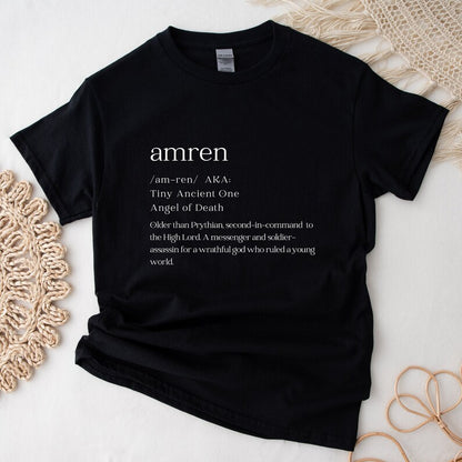 ACOTAR Amren Dictionary Tiny Ancient One Night Court Black T-shirt Bookish Booktok Merch Velaris Unisex Oversized Crewneck Tee