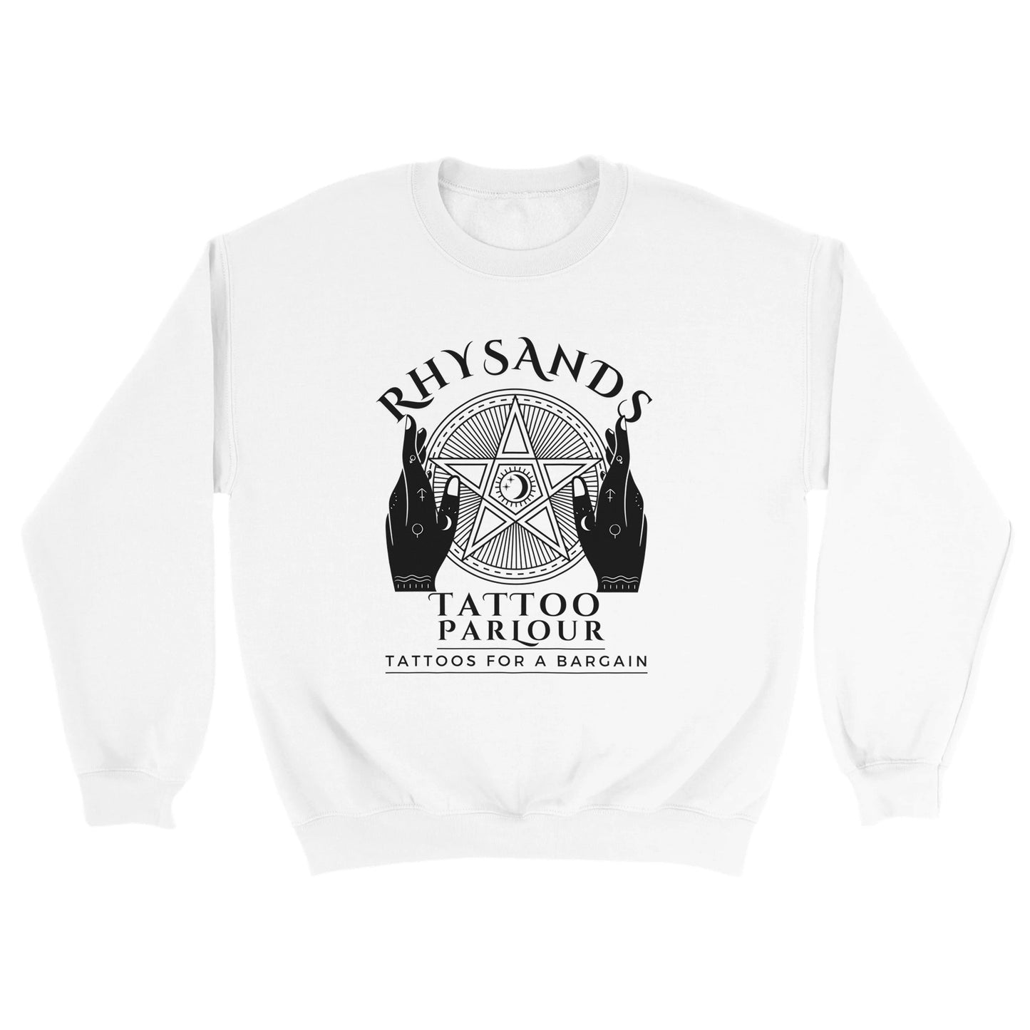 ACOTAR Rhysand&#39;s Tattoo Parlour Night Court Jumper Gift Sarah J Maas ACOMAF Feyre White Sweatshirt Unisex