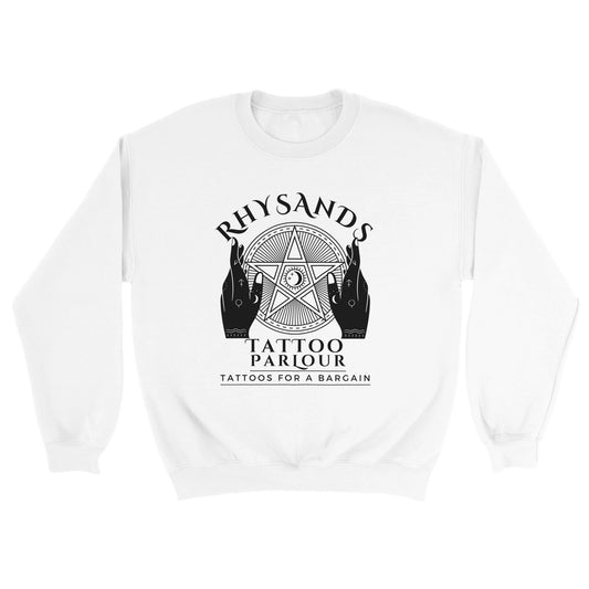 ACOTAR Rhysand&#39;s Tattoo Parlour Night Court Jumper Gift Sarah J Maas ACOMAF Feyre White Sweatshirt Unisex