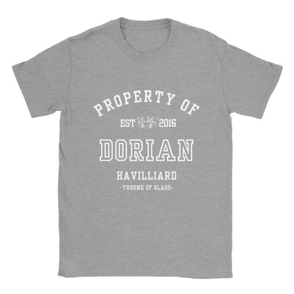 Throne of Glass Property Of Dorian Havilliard Collegiate T-shirt Maasiverse Merch Classic Unisex Crewneck Tshirt