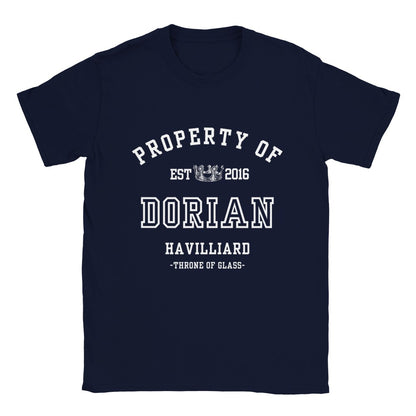 Throne of Glass Property Of Dorian Havilliard Collegiate T-shirt Maasiverse Merch Classic Unisex Crewneck Tshirt