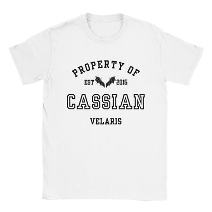 ACOTAR Cassian Property Of the Batboys General Commander of the Night Court White T-shirt Maasiverse Merch Classic Unisex Velaris Crewneck