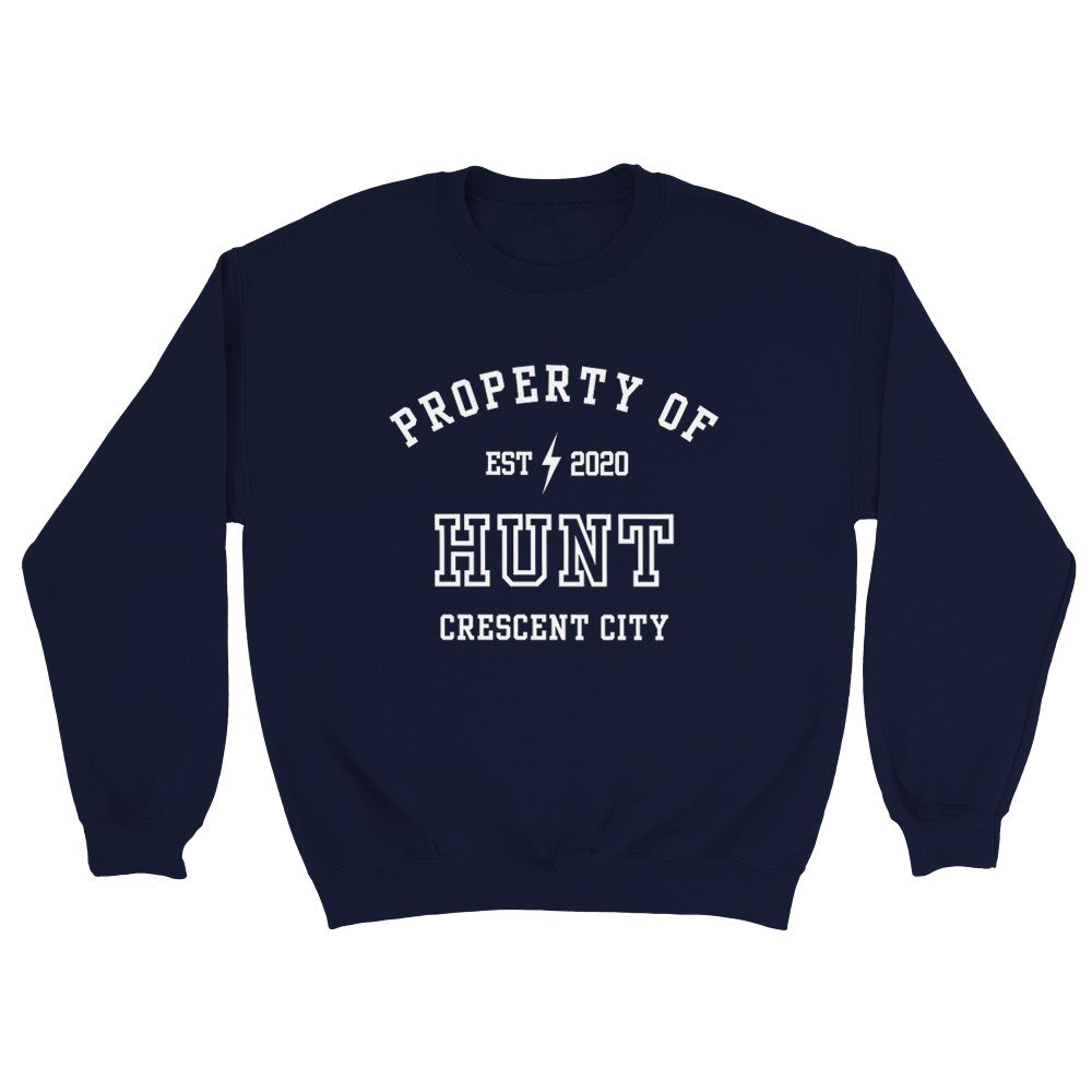 Crescent City Property Of Hunt Athalar Collegiate Sweatshirt Maasiverse Merch Classic Unisex Crewneck Sweatshirt