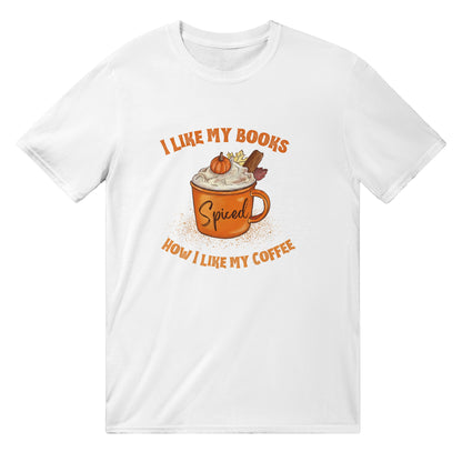 Bookish Halloween T-shirt Pumpkin Spiced Latte Autumn Spicy Books Classic Unisex Crewneck T-shirt