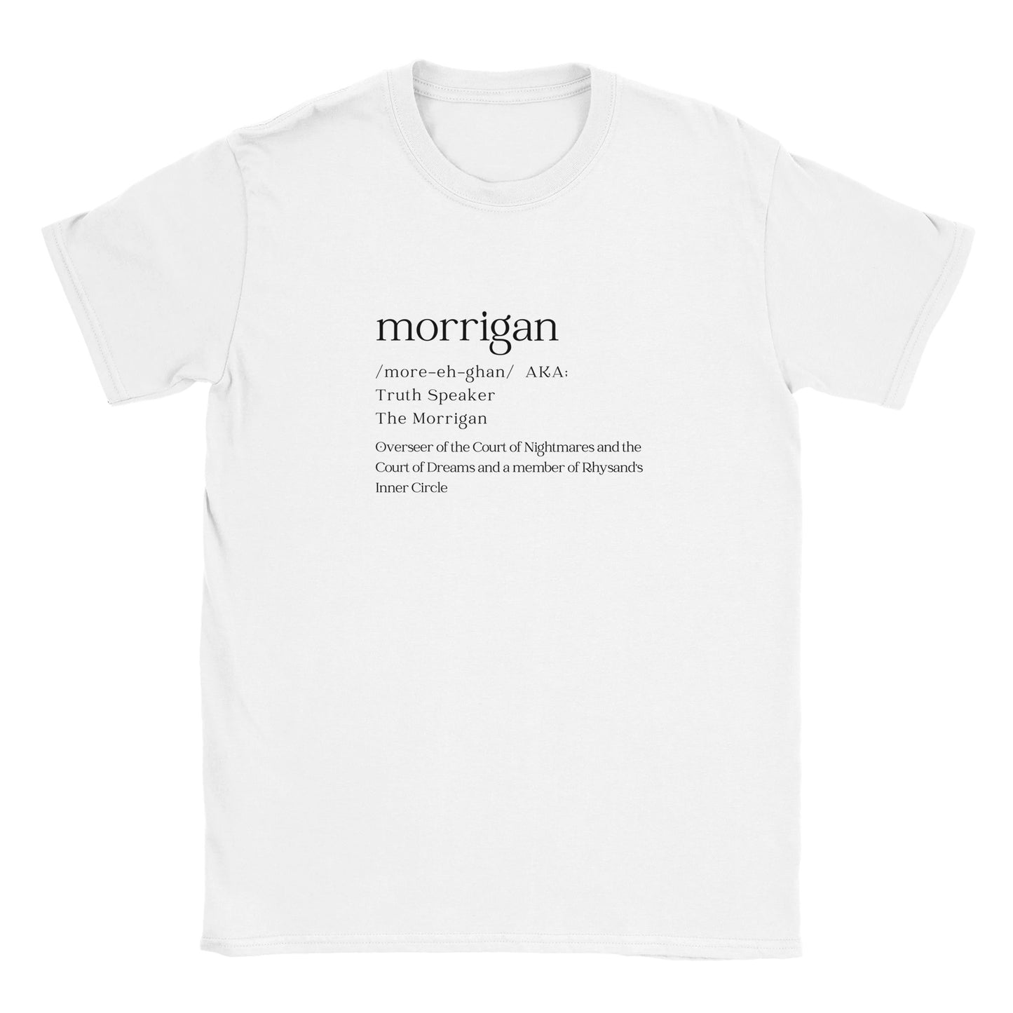 ACOTAR Morrigan Dictionary Truth Speaker Night Court White T-shirt Bookish Booktok Merch Velaris Unisex Oversized Crewneck Tee