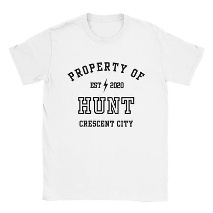 Crescent City Property Of Hunt Athalar Collegiate White T-Shirt Maasiverse Merch Classic Unisex Crewneck White T-shirt