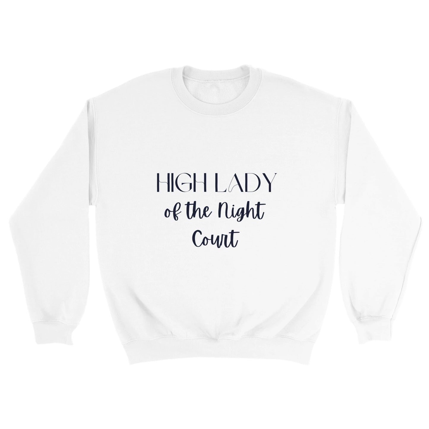 ACOTAR Feyre High Lady of the Night Court Sweatshirt SJM Licensed Jumper, Bookish BOOKTOK Sweater, Rhysand, Velaris, Unisex White Crewneck