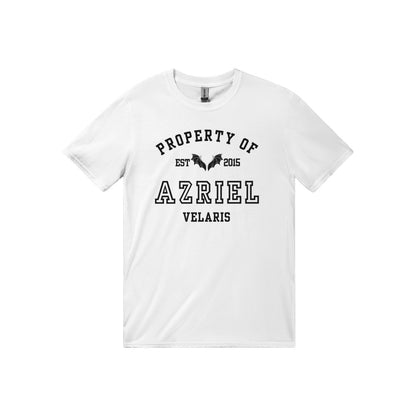 ACOTAR Azriel Property Of the Batboys Spymaster of the Night Court White T-shirt Maasiverse Merch Classic Unisex Velaris Crewneck Tshirt