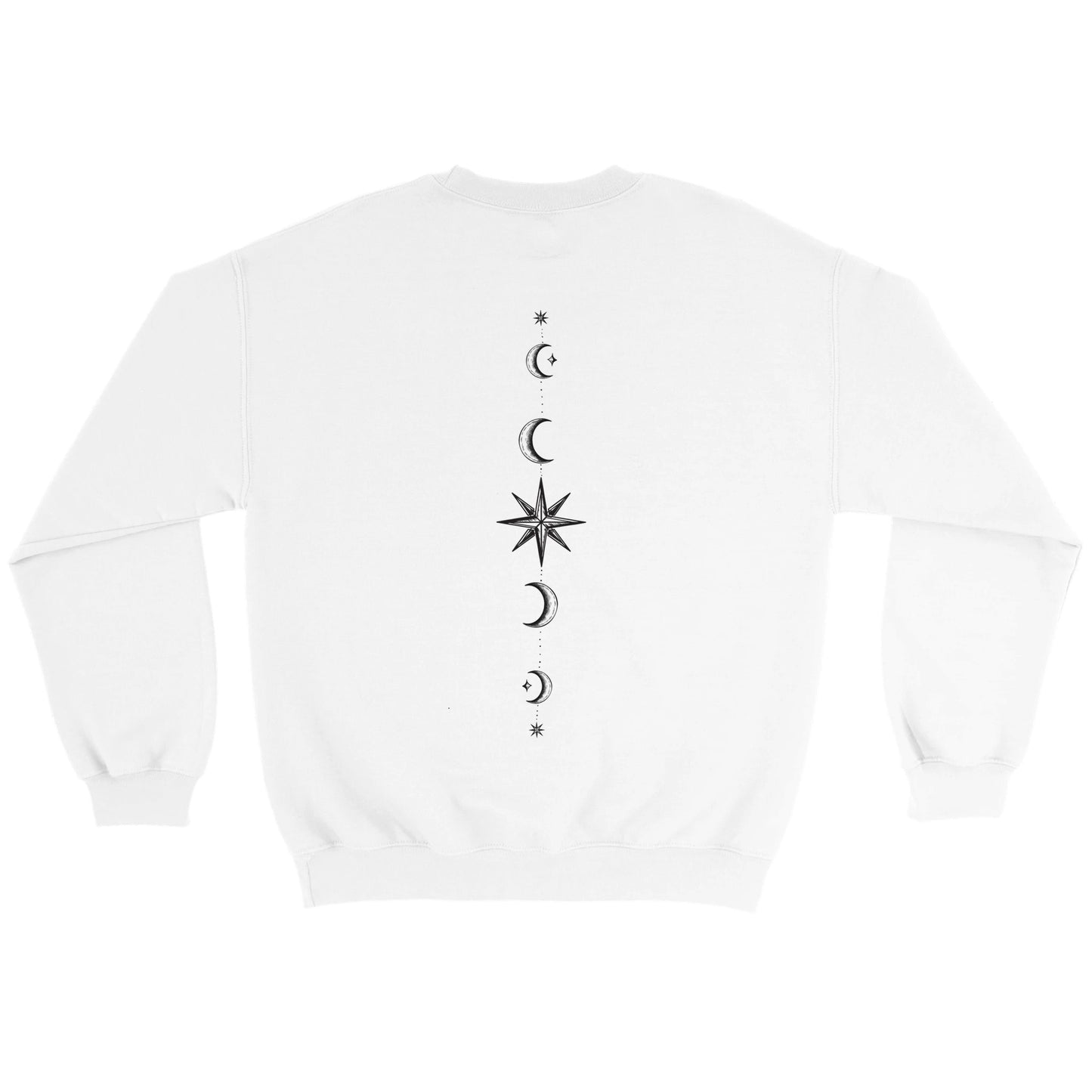 ACOTAR Feyre&#39;s Tattoo Sweatshirt, Front print Back Side Jumper, Bookish BOOKTOK Sweater, Rhysand, Velaris, Night Court Unisex White Crewneck