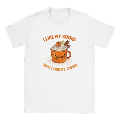 Bookish Halloween T-shirt Pumpkin Spiced Latte Autumn Spicy Books Classic Unisex Crewneck T-shirt