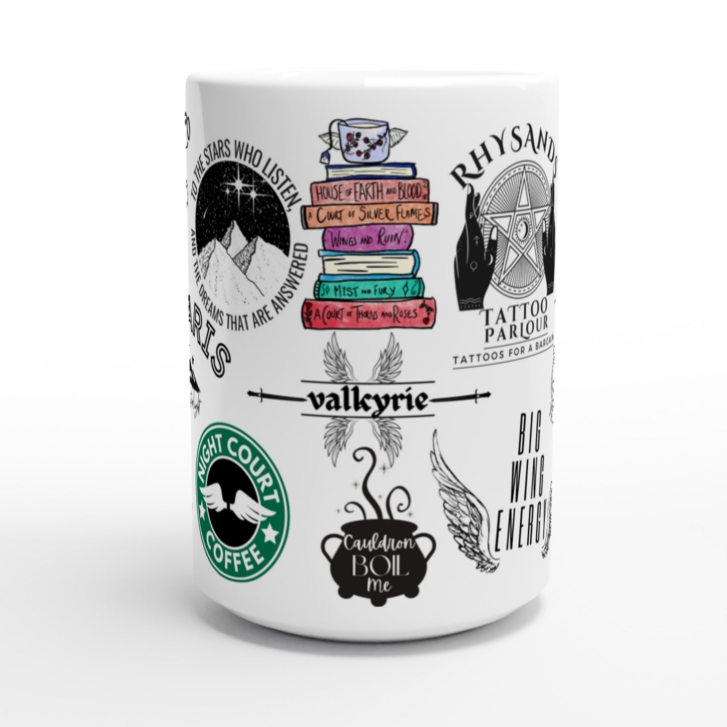 ACOTAR BookishBaeCo Chaos Mug  | Limited Edition |  Sarah J Maas Night Court Velaris Rhysand Feyre Suriel Bookish White 15oz Ceramic Mug