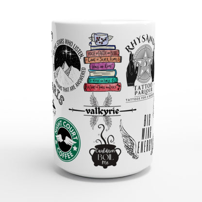 ACOTAR BookishBaeCo Chaos Mug  | Limited Edition |  Sarah J Maas Night Court Velaris Rhysand Feyre Suriel Bookish White 15oz Ceramic Mug