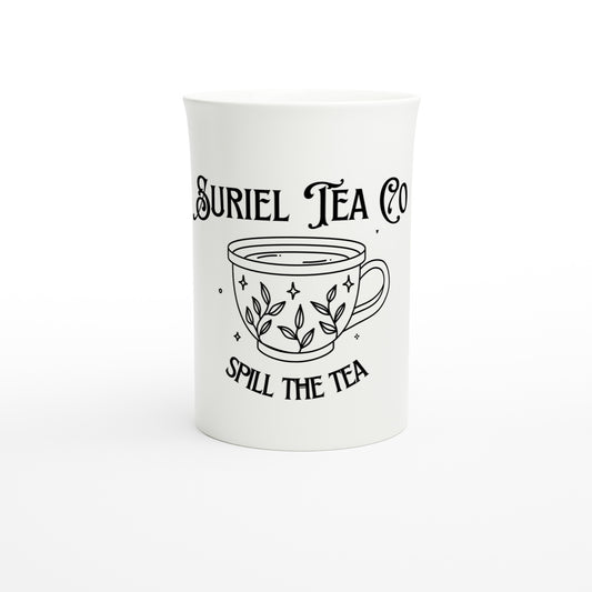 ACOTAR Suriel Spill the Tea Cup Mug Hand Drawn, Bookish BOOKTOK, Rhysand, Velaris, Night Court White 10oz Porcelain Slim Mug